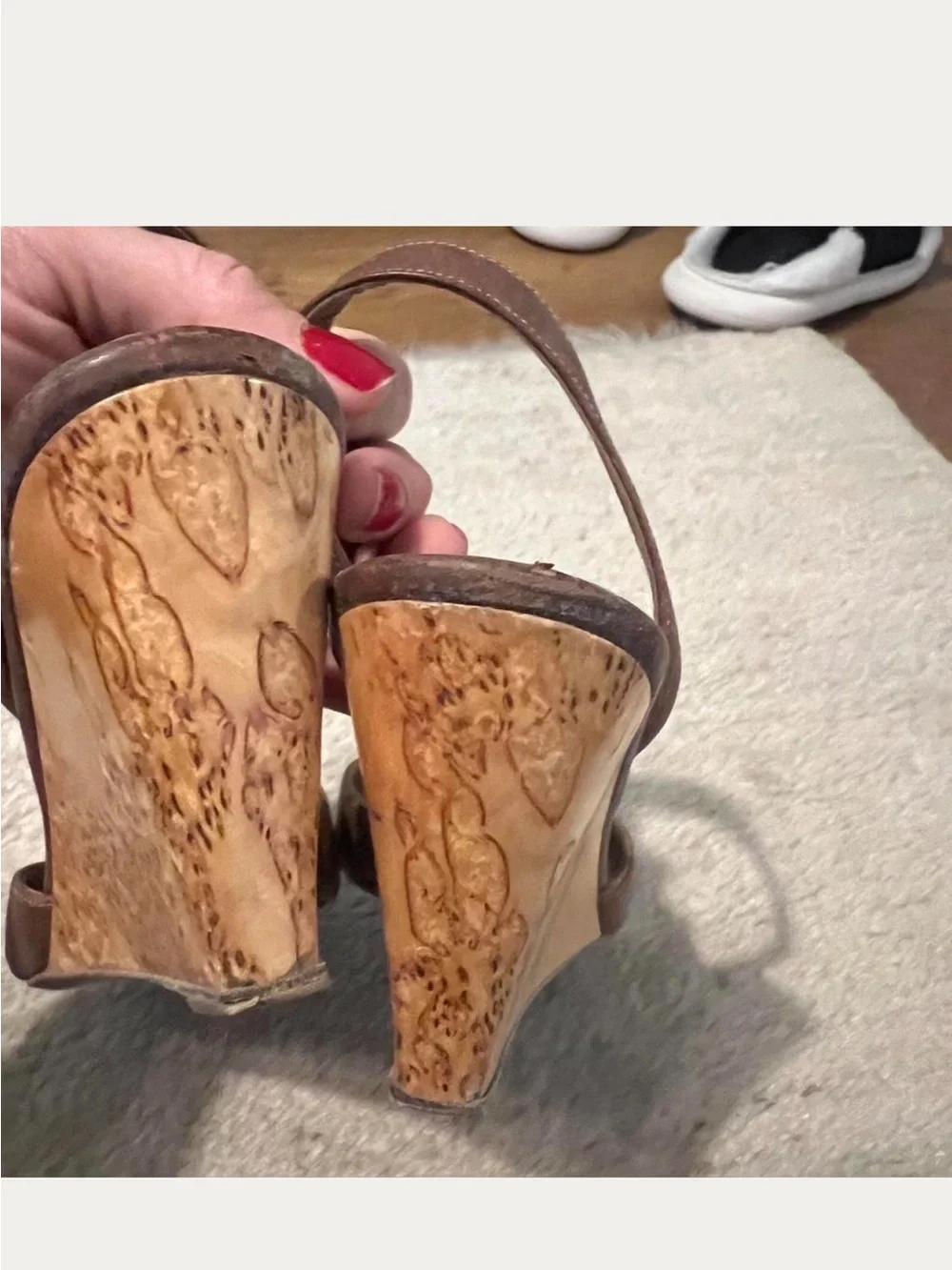 Prada Brown Leather Slingback Heels - Picture 4 of 5